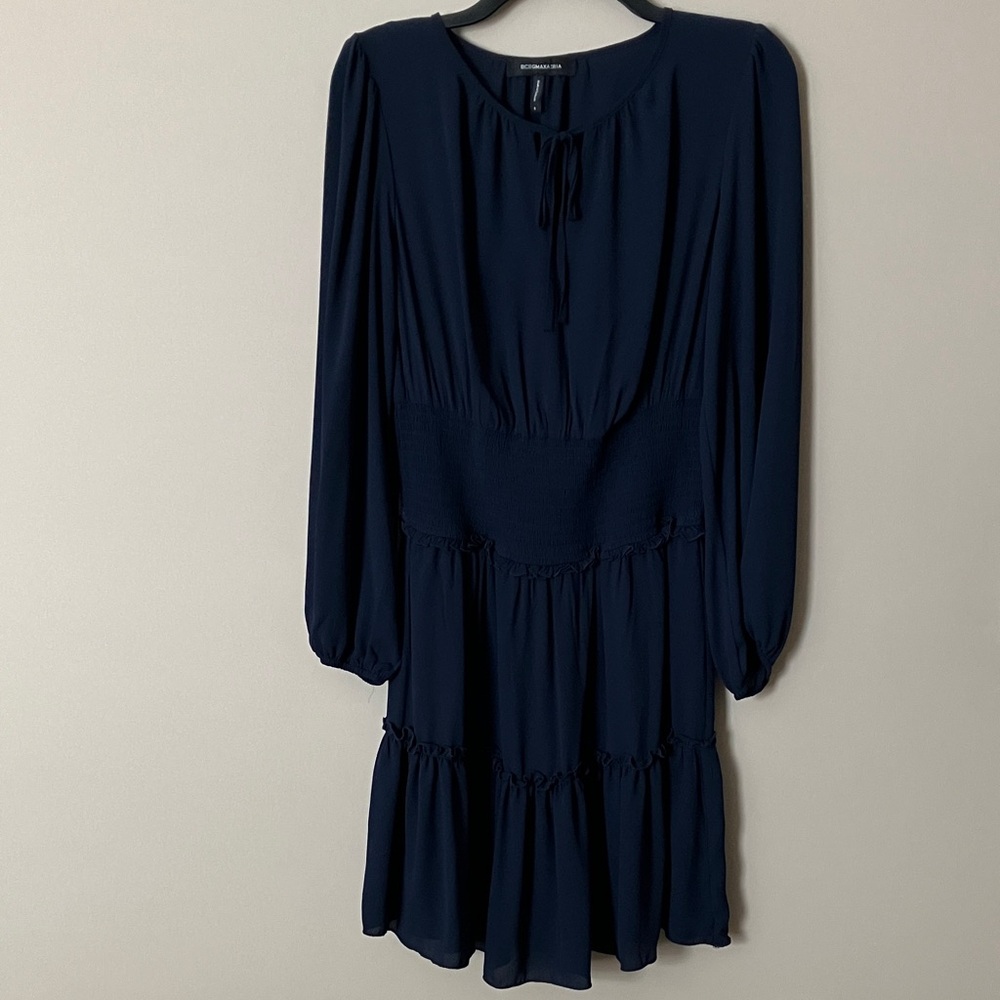 BCBGMaxAzria Dark Blue Long Sleeve Dress
